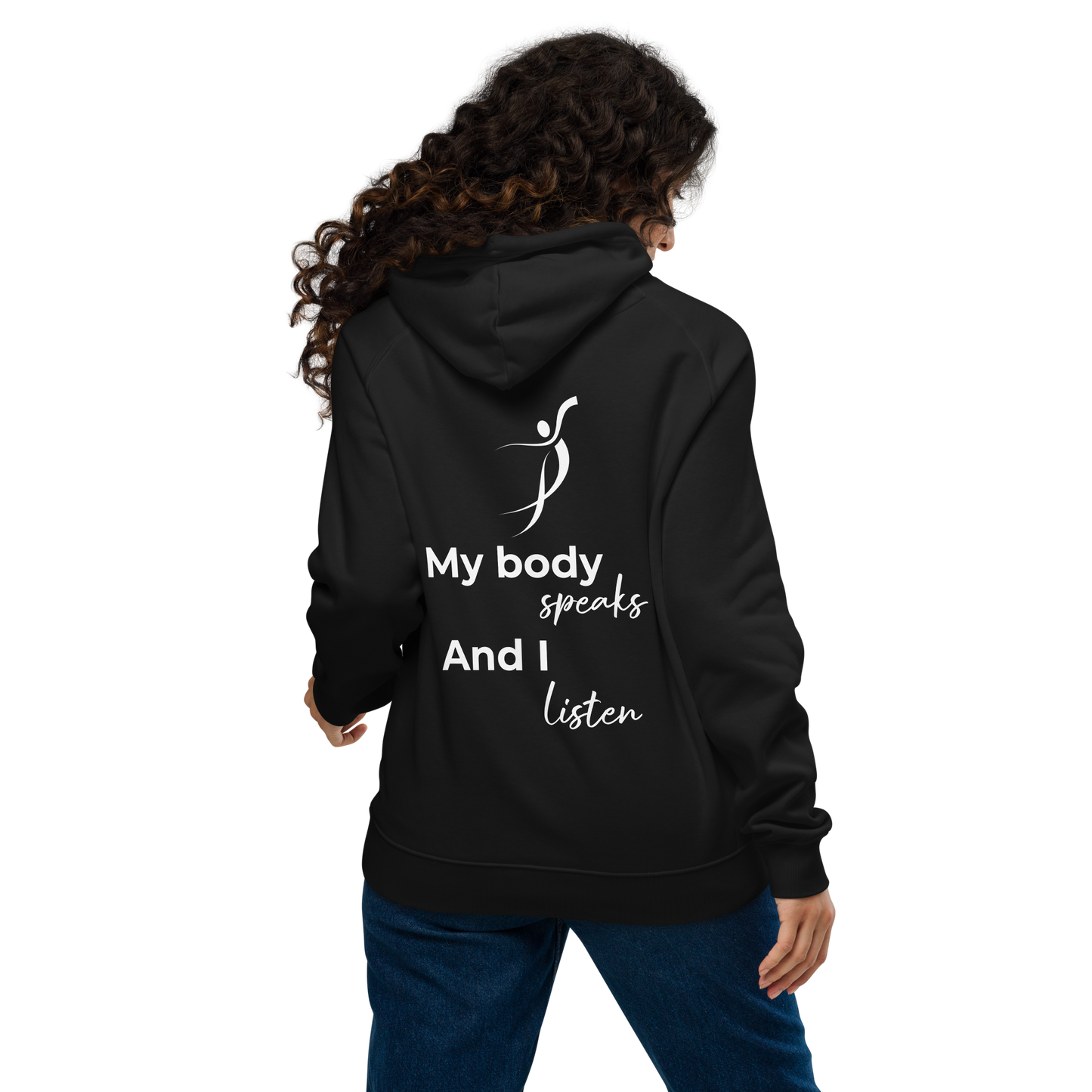 Unisex eco raglan hoodie - My body speaks