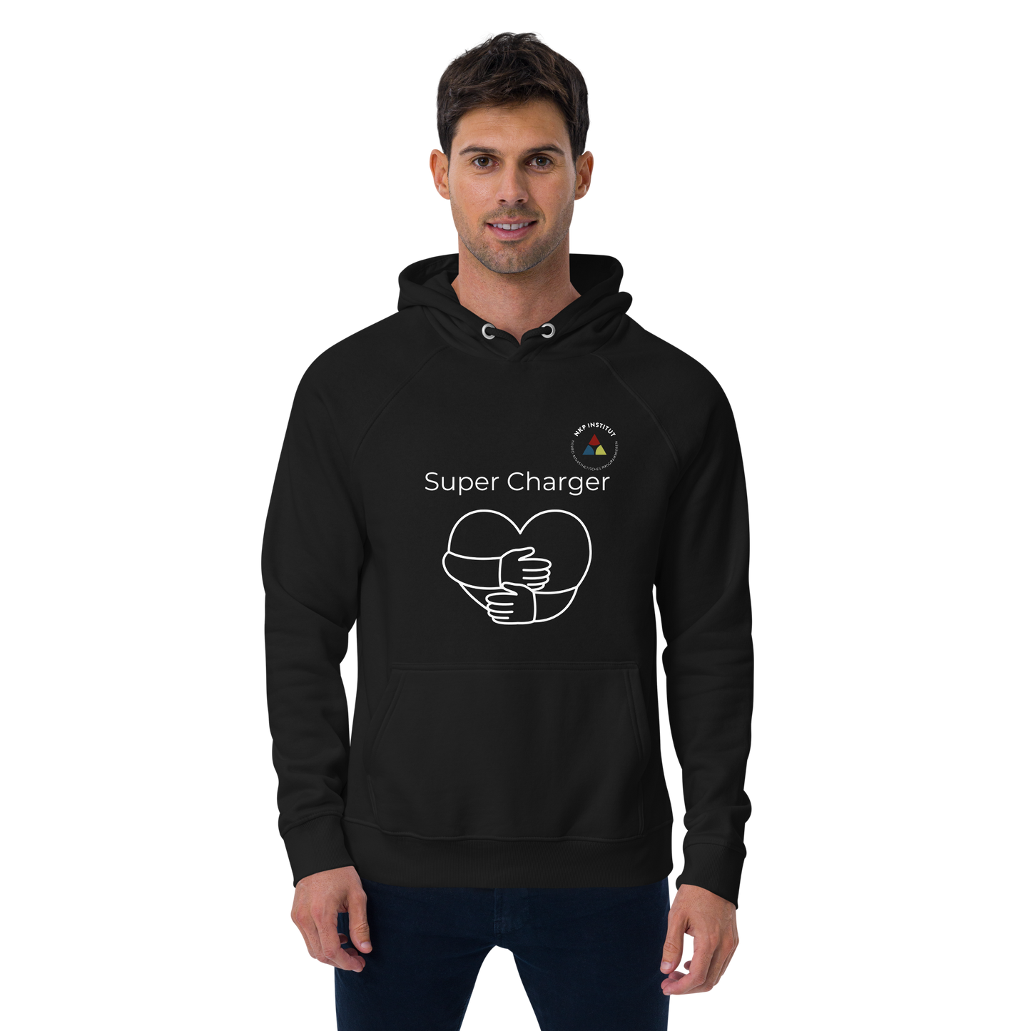 Unisex Bio-Raglan-Hoodie - SuperCharger - beidseitig bedruckt