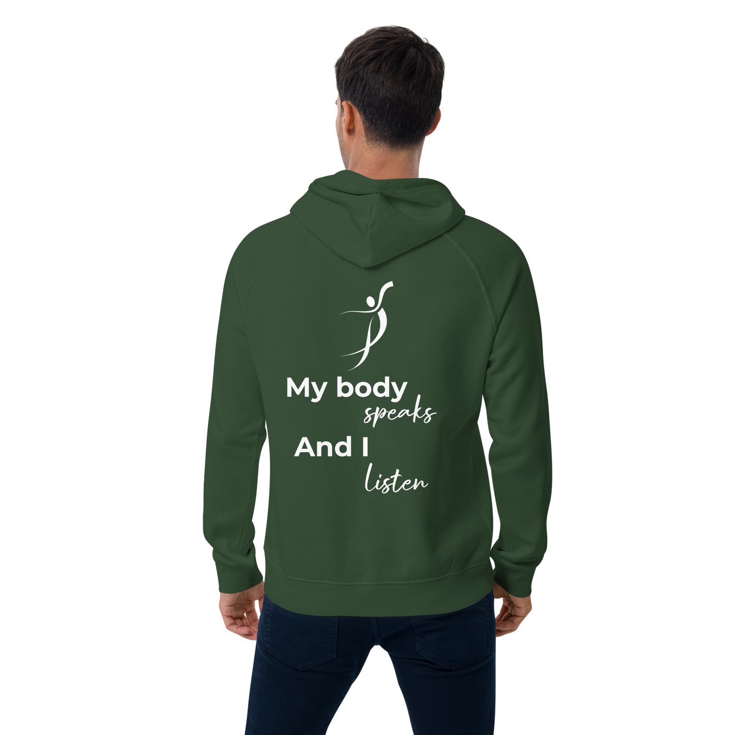 Unisex eco raglan hoodie - My body speaks