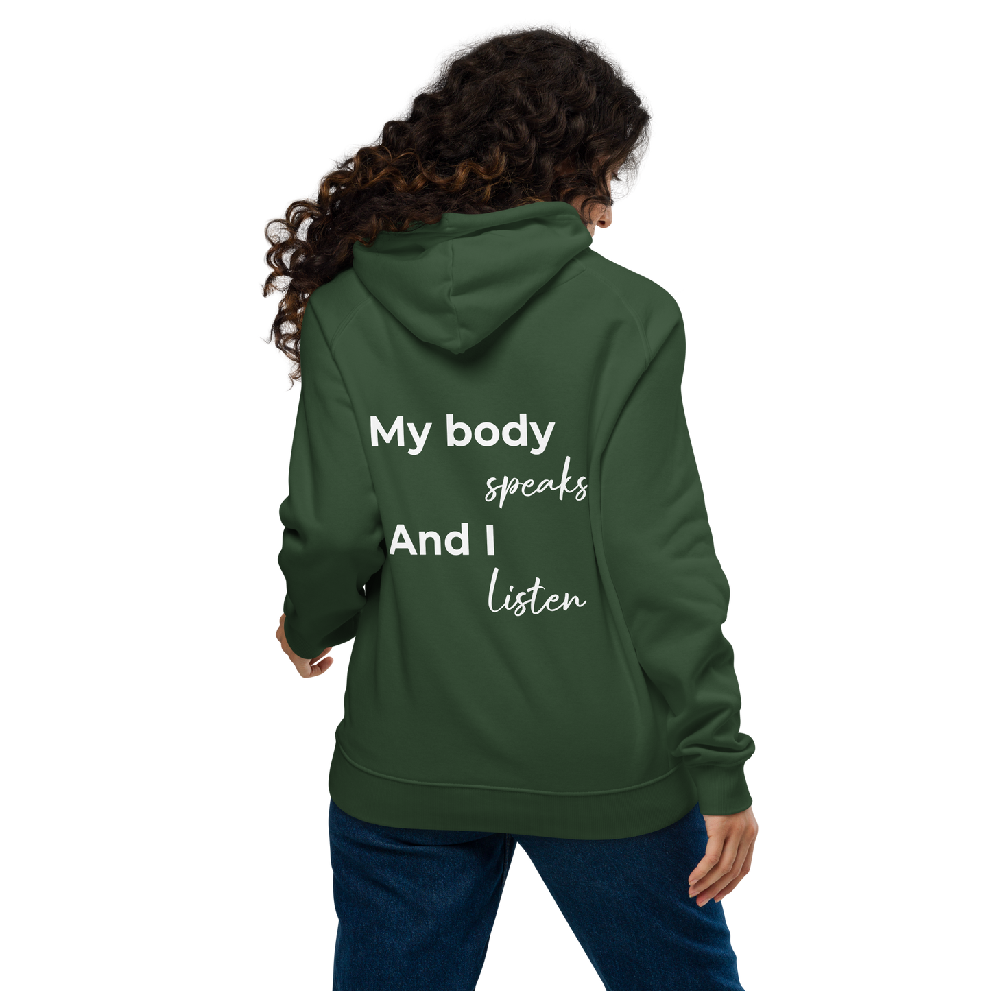 Unisex eco raglan hoodie - My body speaks