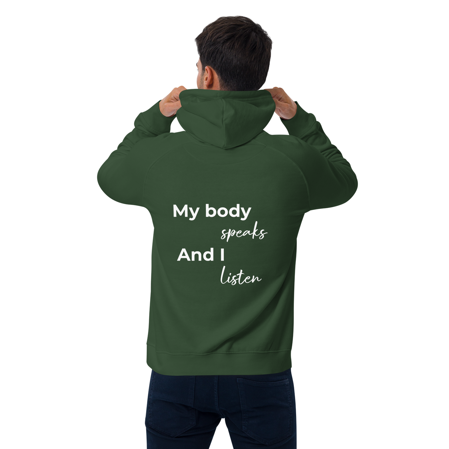 Unisex eco raglan hoodie - My body speaks