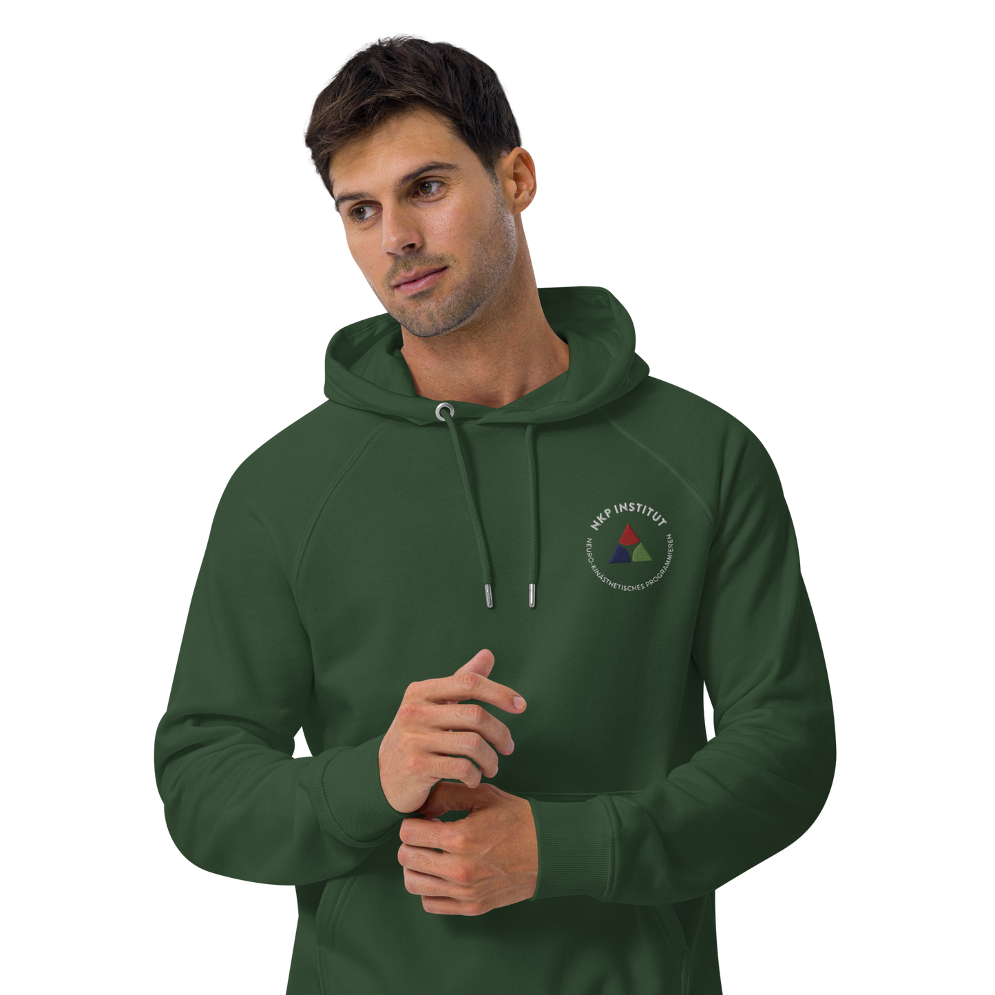 Unisex Bio-Raglan-Hoodie - Mundwinkeltherapie - mit Bestickung vorne