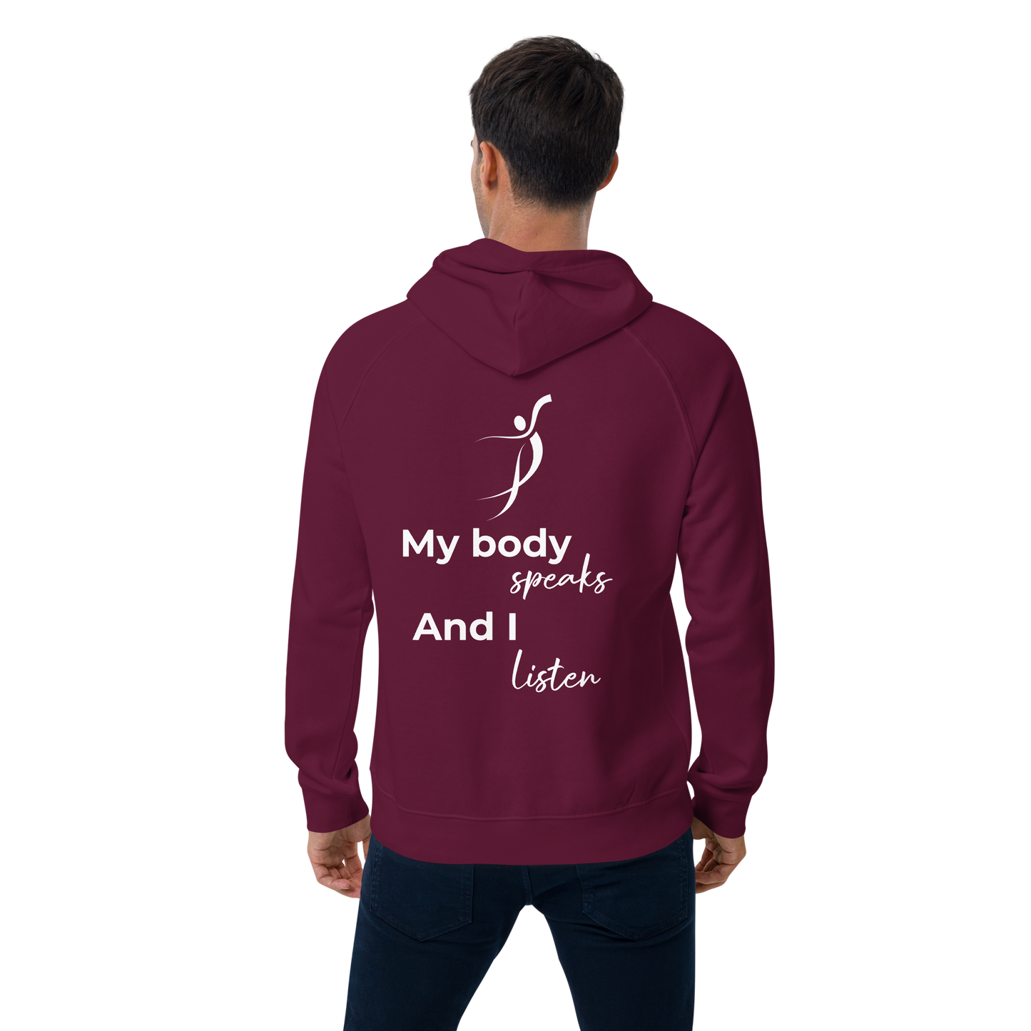 Unisex eco raglan hoodie - My body speaks