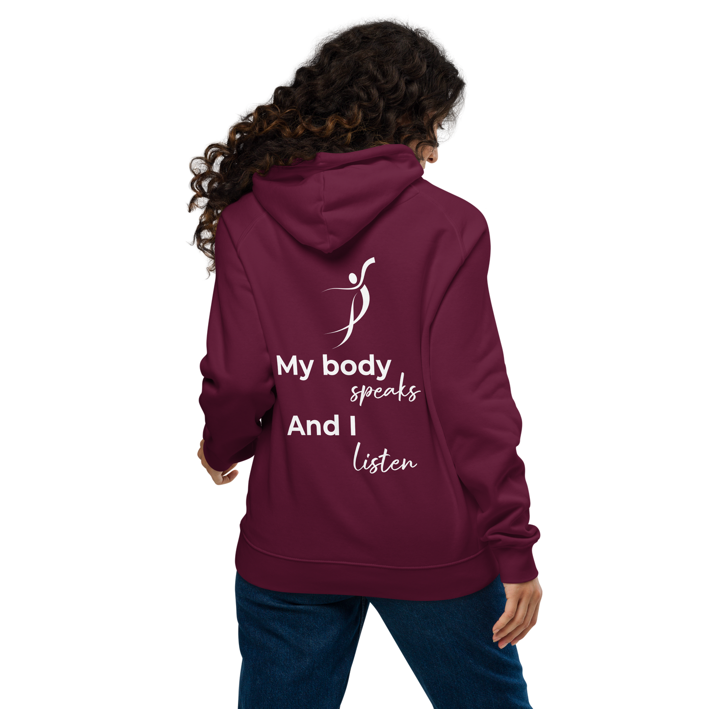 Unisex eco raglan hoodie - My body speaks