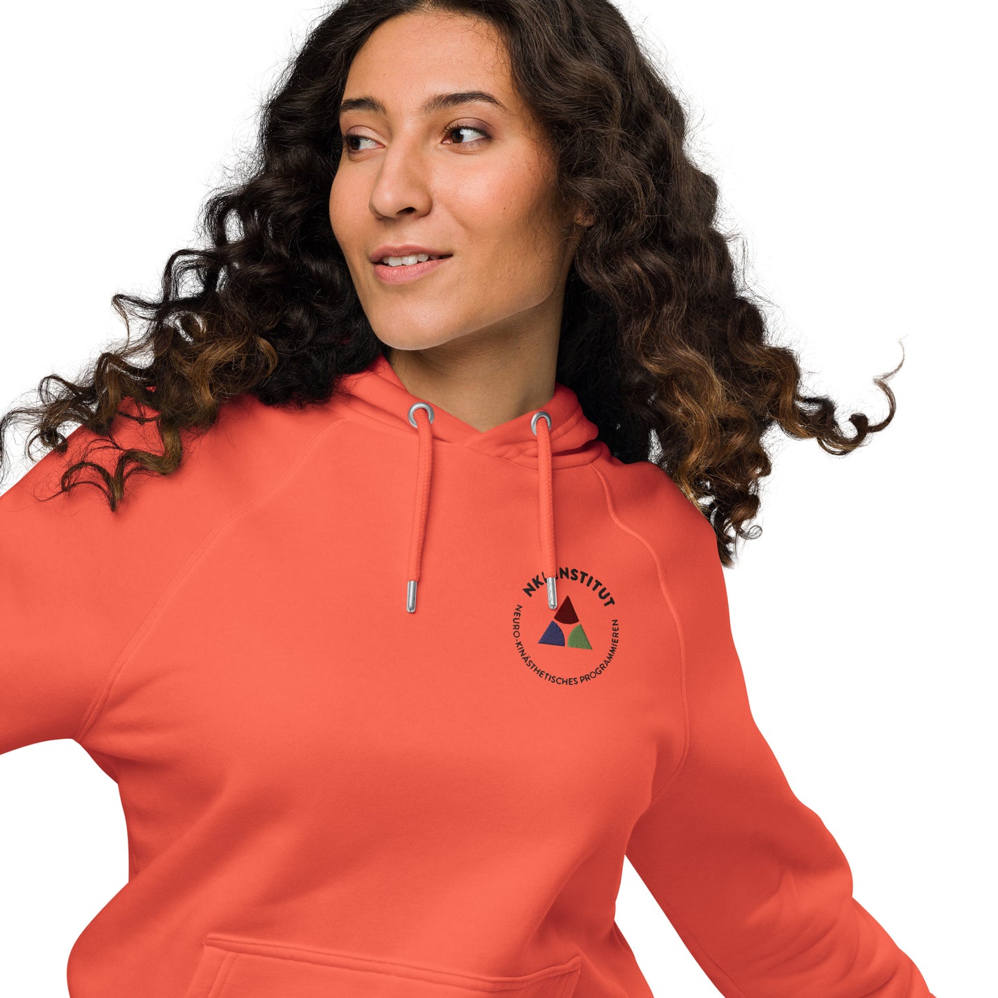 Unisex Bio-Raglan-Hoodie - SuperCharger - mit Bestickung vorne