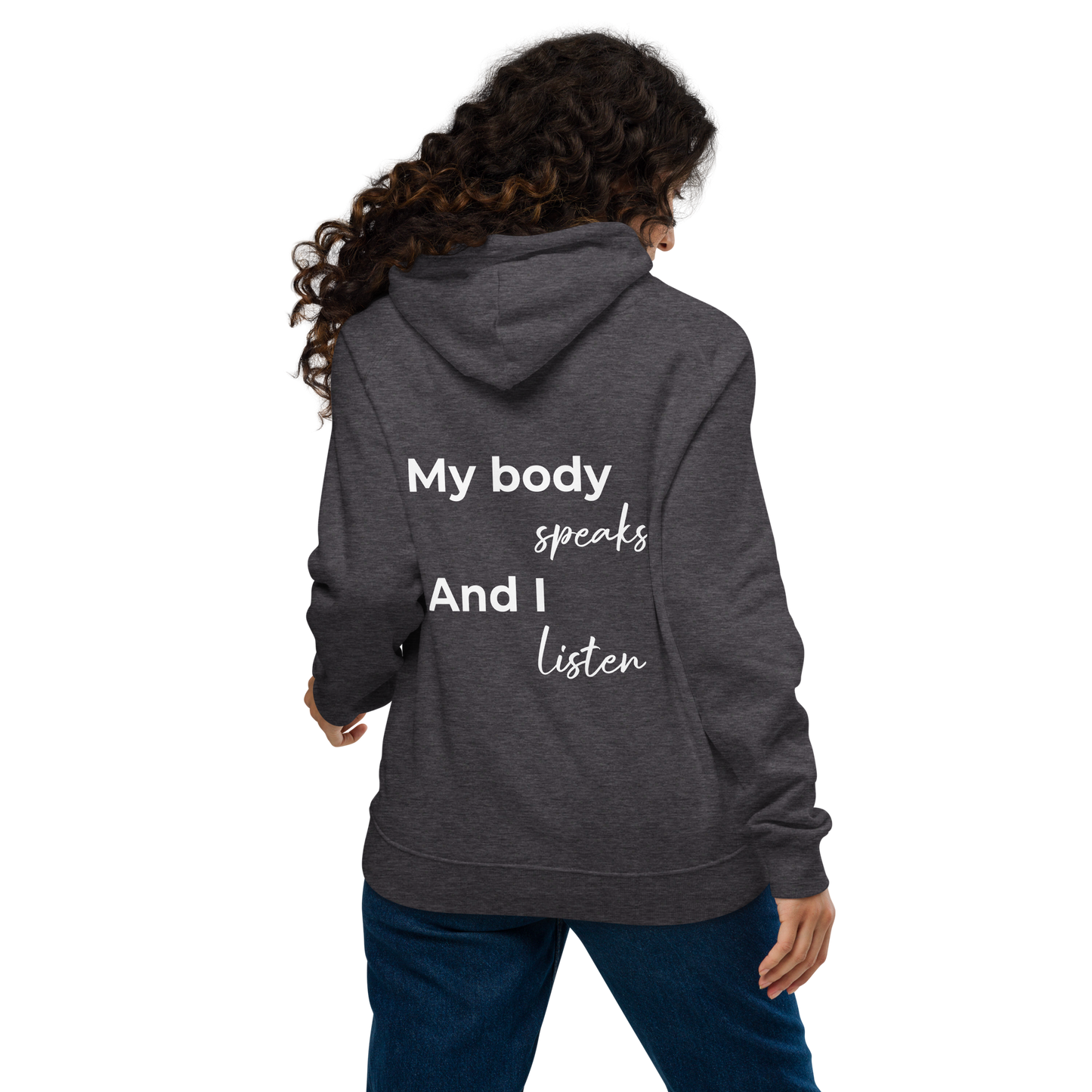 Unisex eco raglan hoodie - My body speaks