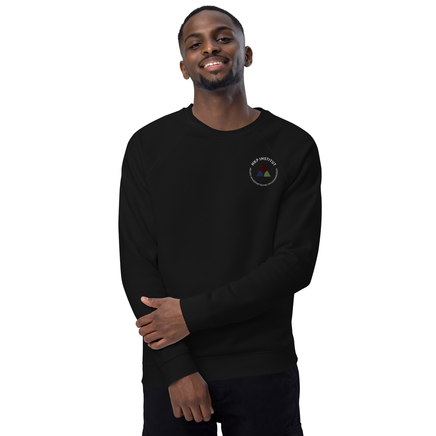 Unisex Bio-Raglan-Pullover - Moven - mit Bestickung vorne