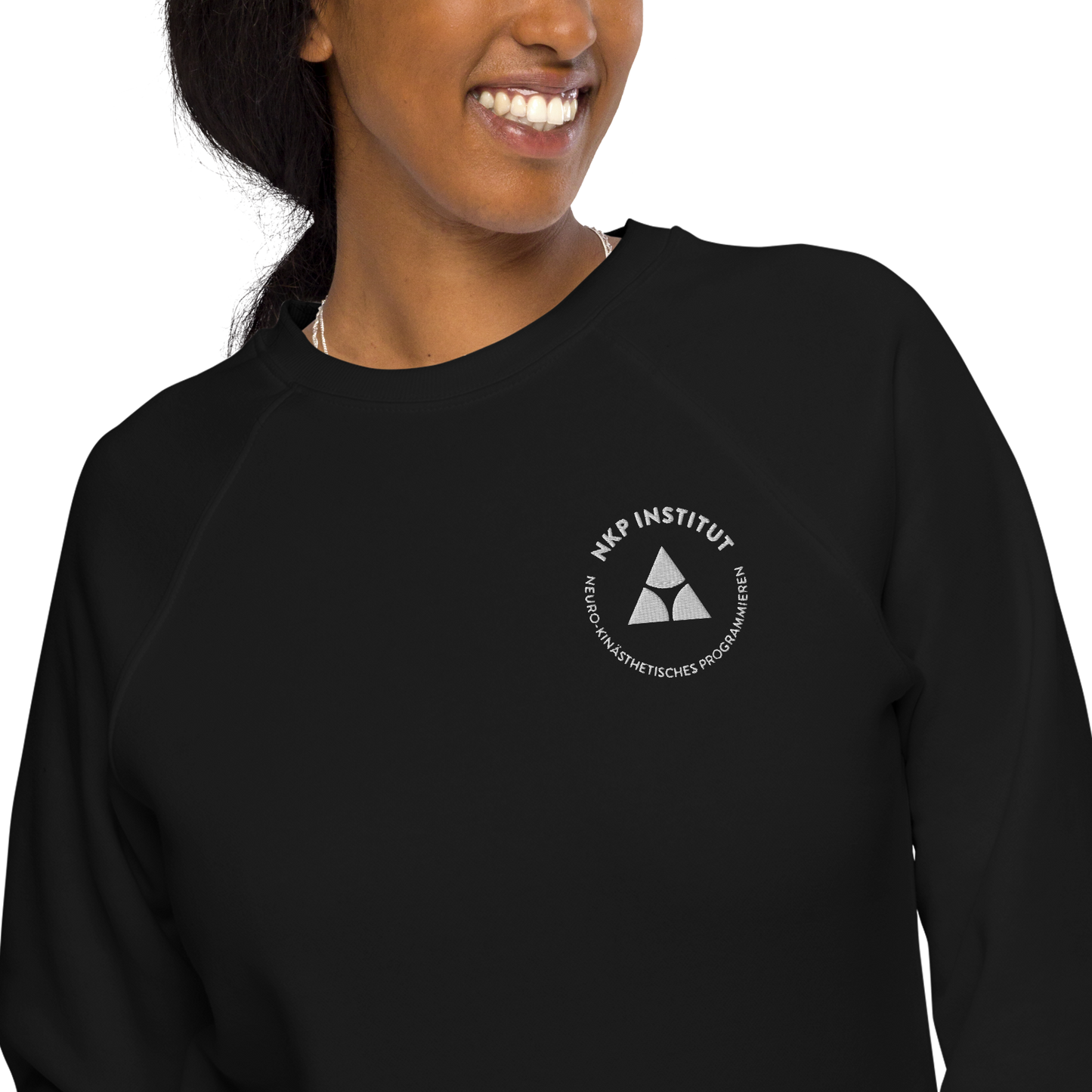 Unisex Bio-Raglan-Pullover - NKP Welt - mit Bestickung vorne