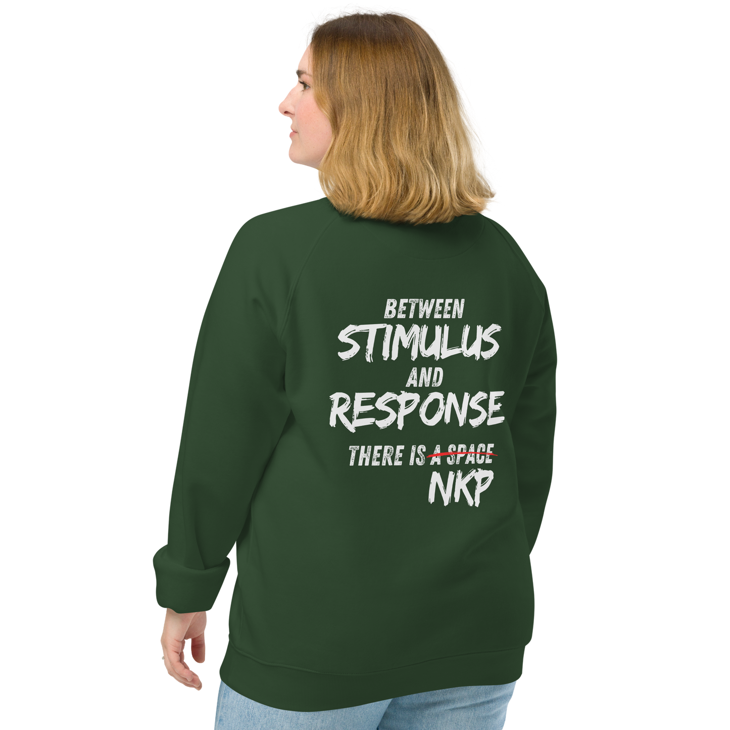 Unisex organic raglan sweatshirt - Stimulus & Response