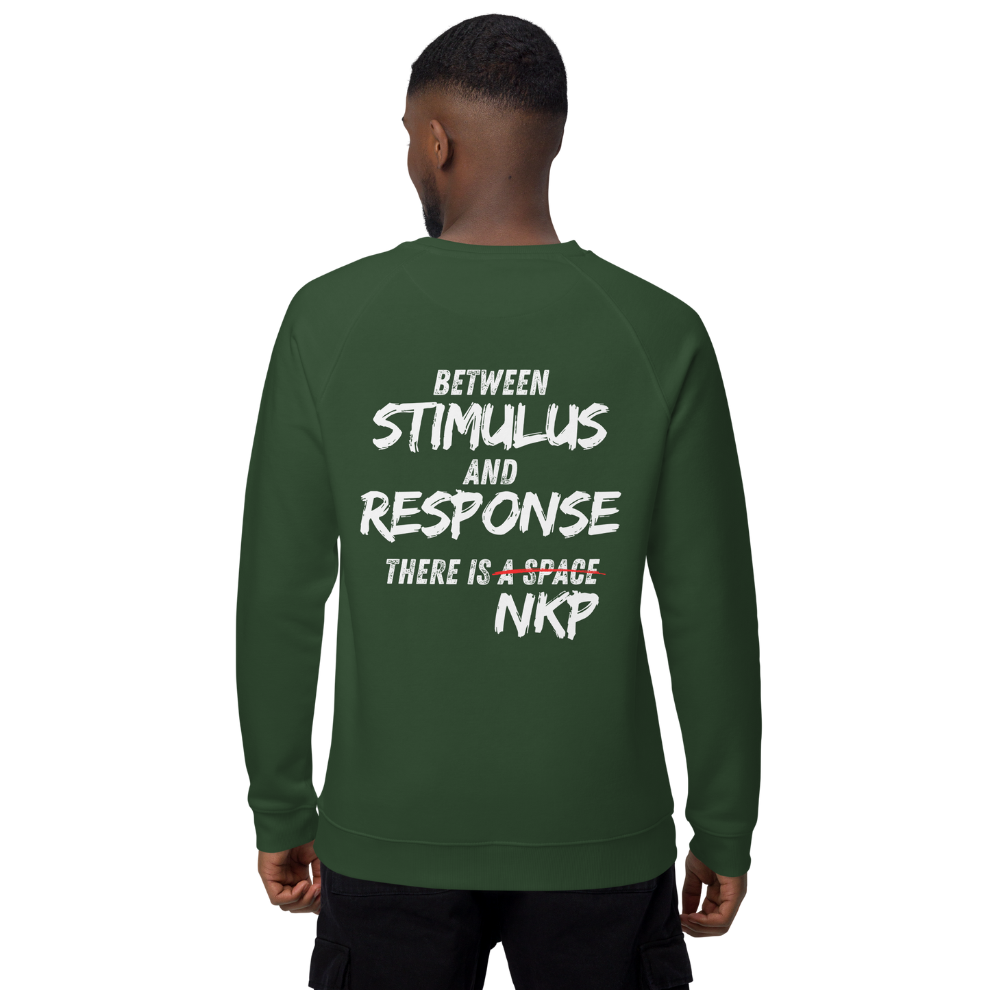 Unisex organic raglan sweatshirt - Stimulus & Response