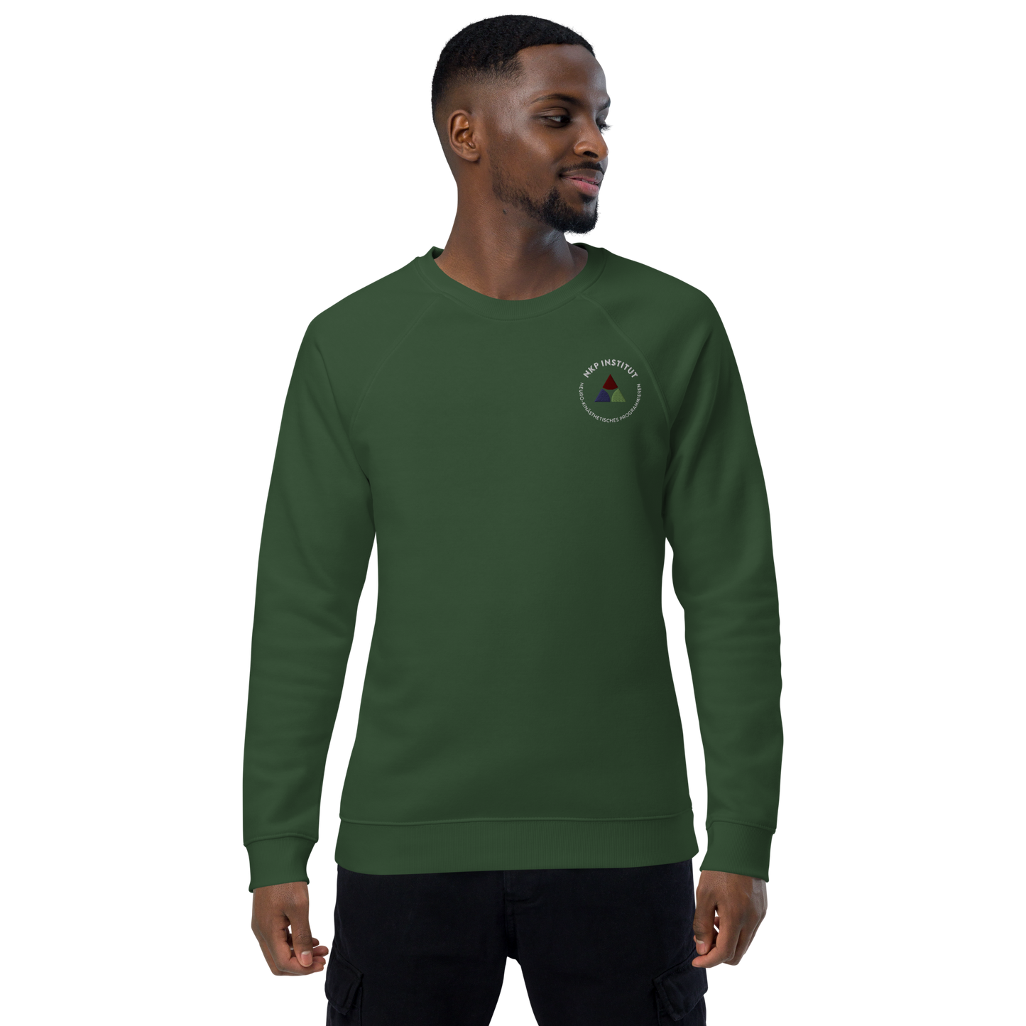 Unisex organic raglan sweatshirt - My body speaks
