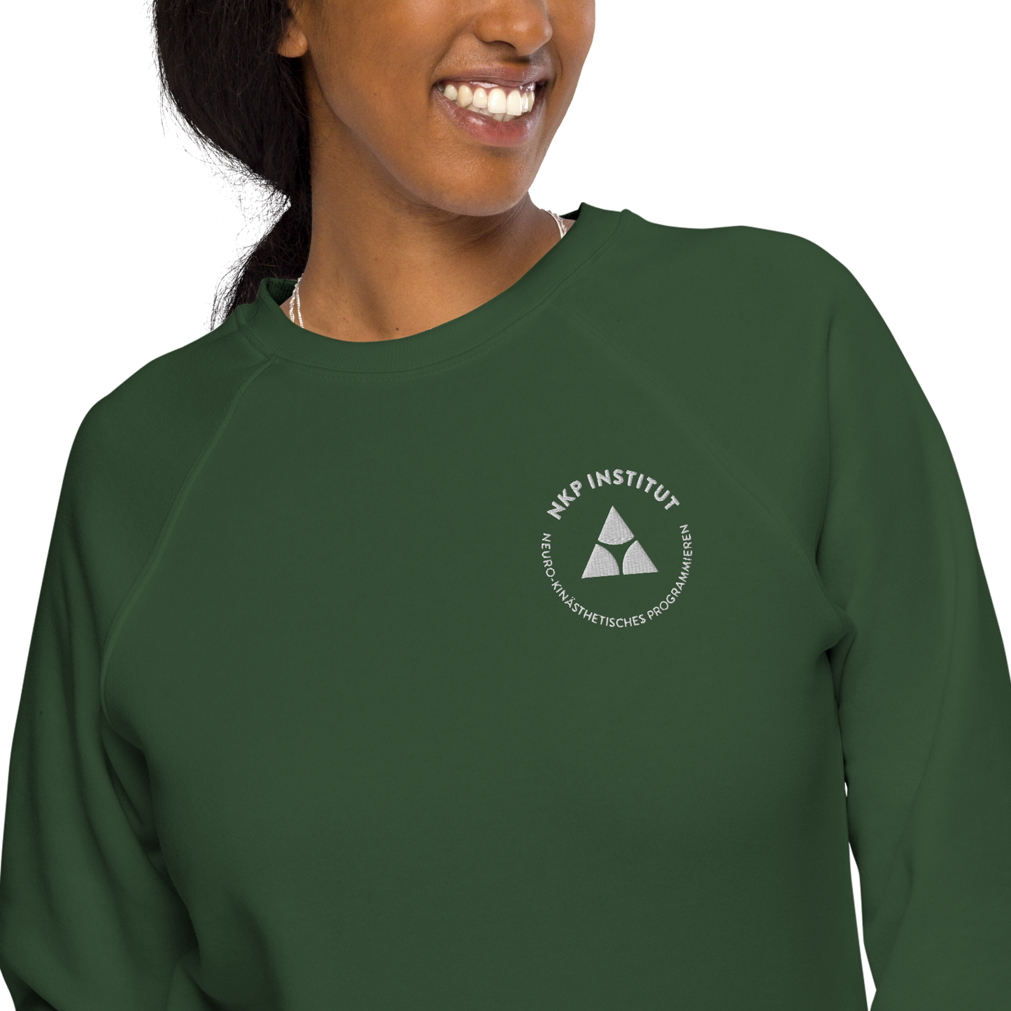 Unisex Bio-Raglan-Pullover - NKP Welt - mit Bestickung vorne