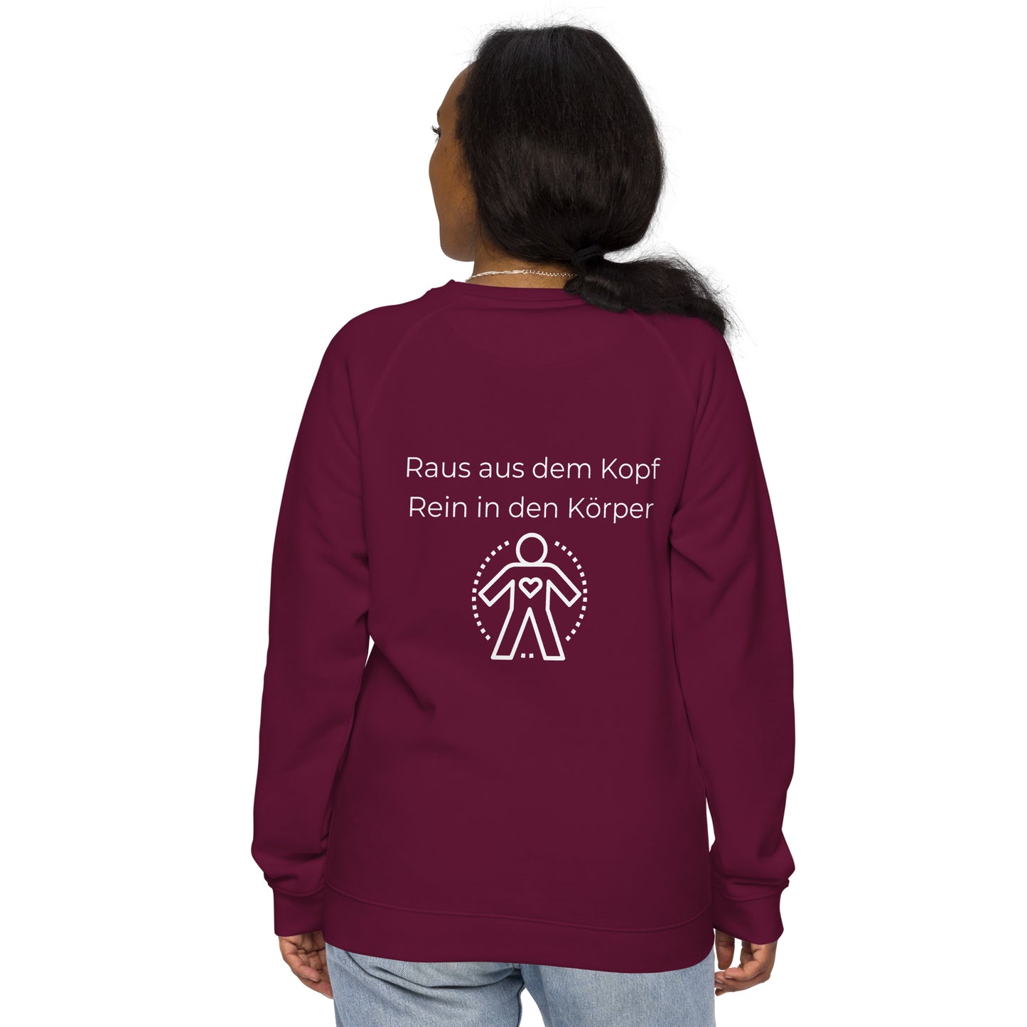 Unisex Bio-Raglan-Pullover - Raus aus dem Kopf