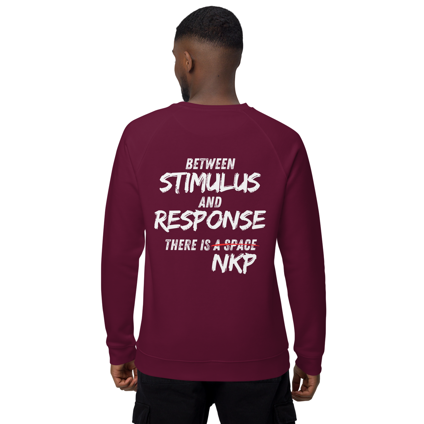 Unisex organic raglan sweatshirt - Stimulus & Response