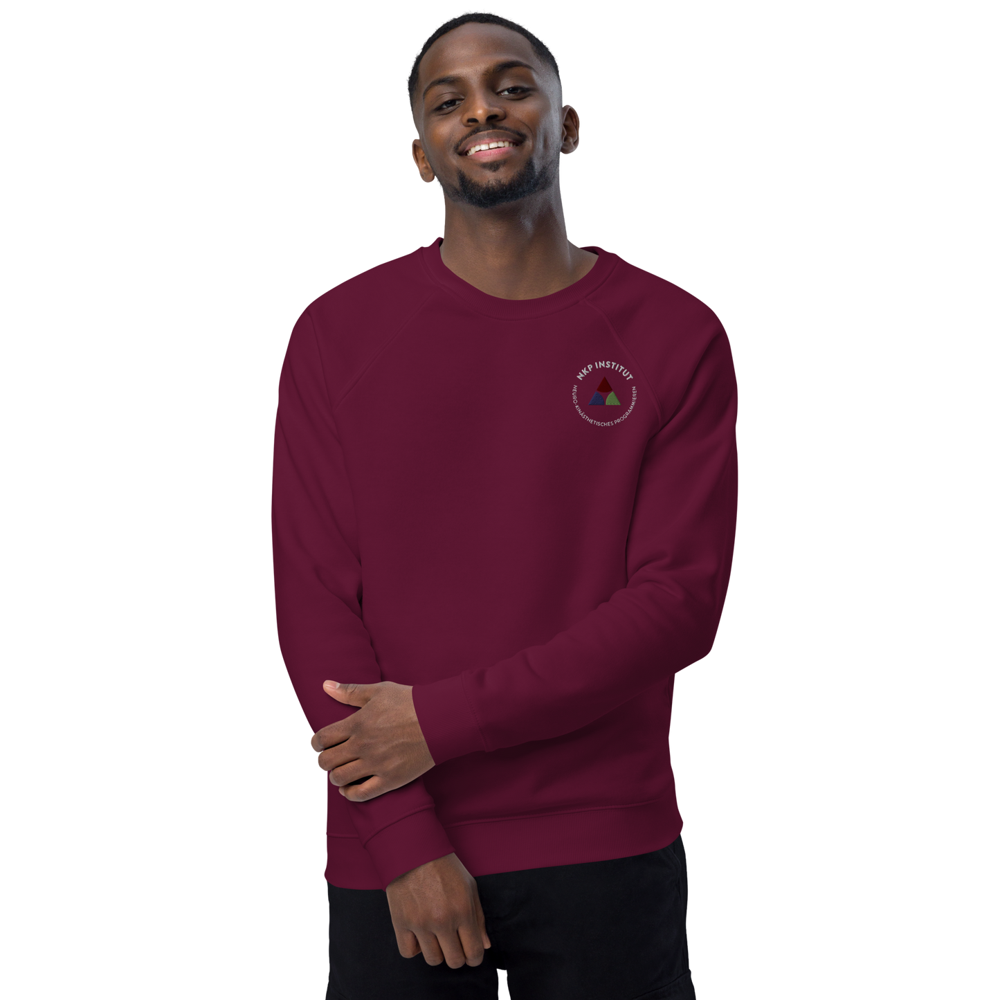 Unisex organic raglan sweatshirt - My body speaks