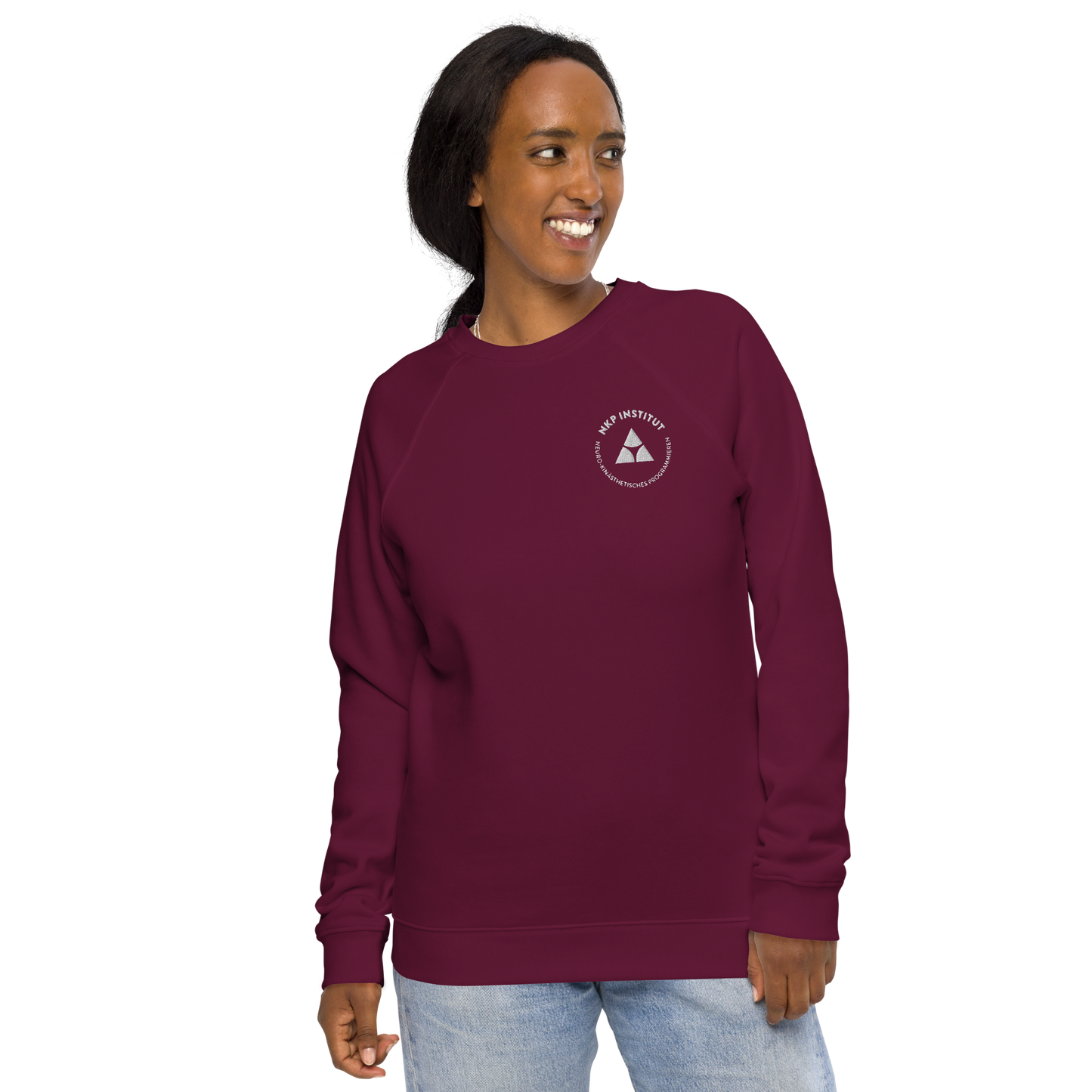 Unisex Bio-Raglan-Pullover - NKP Welt - mit Bestickung vorne