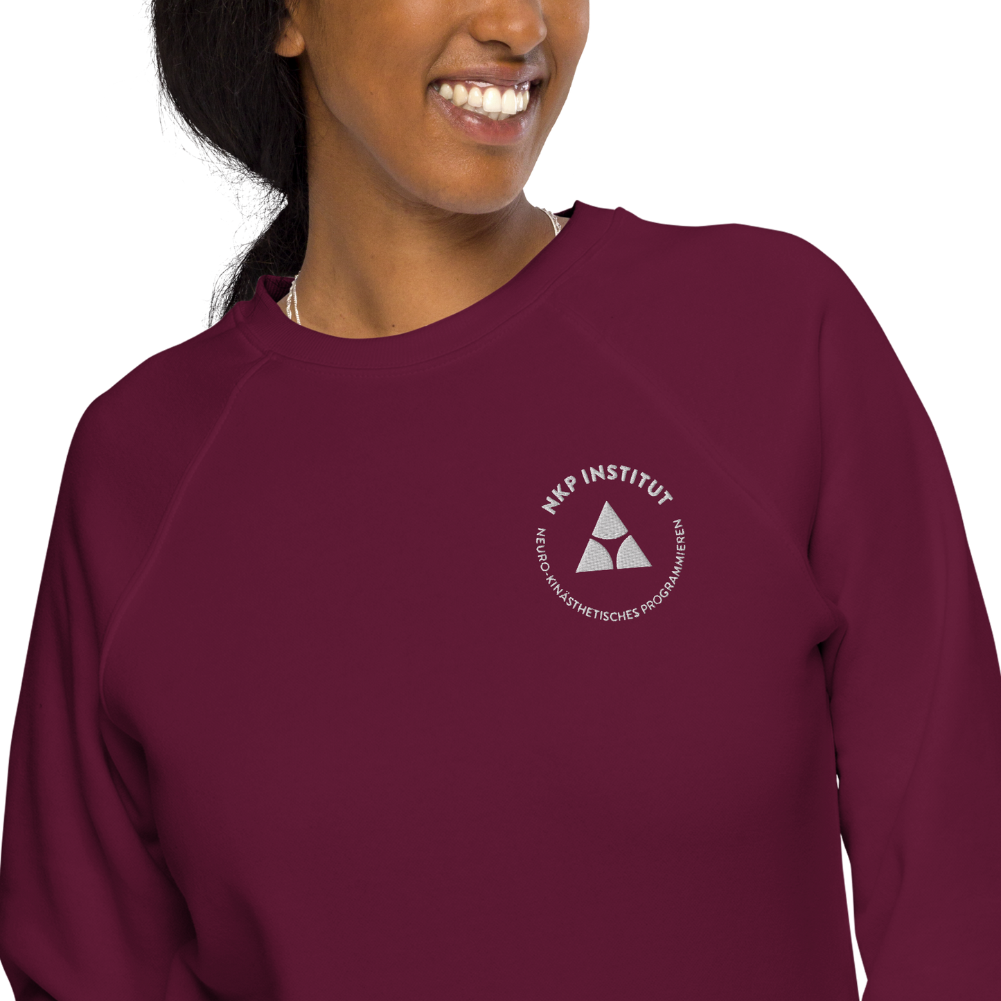 Unisex Bio-Raglan-Pullover - NKP Welt - mit Bestickung vorne