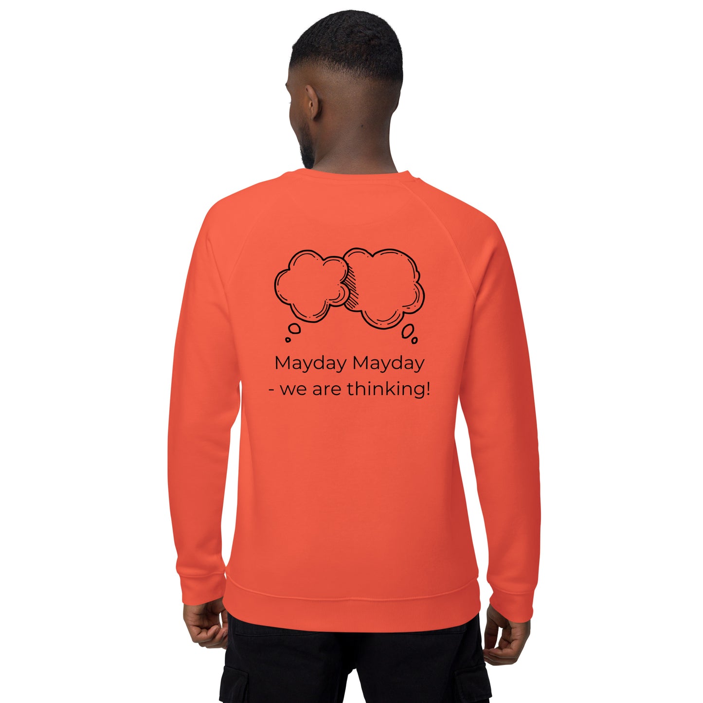 Unisex Bio-Raglan-Pullover - Mayday - mit Bestickung vorne