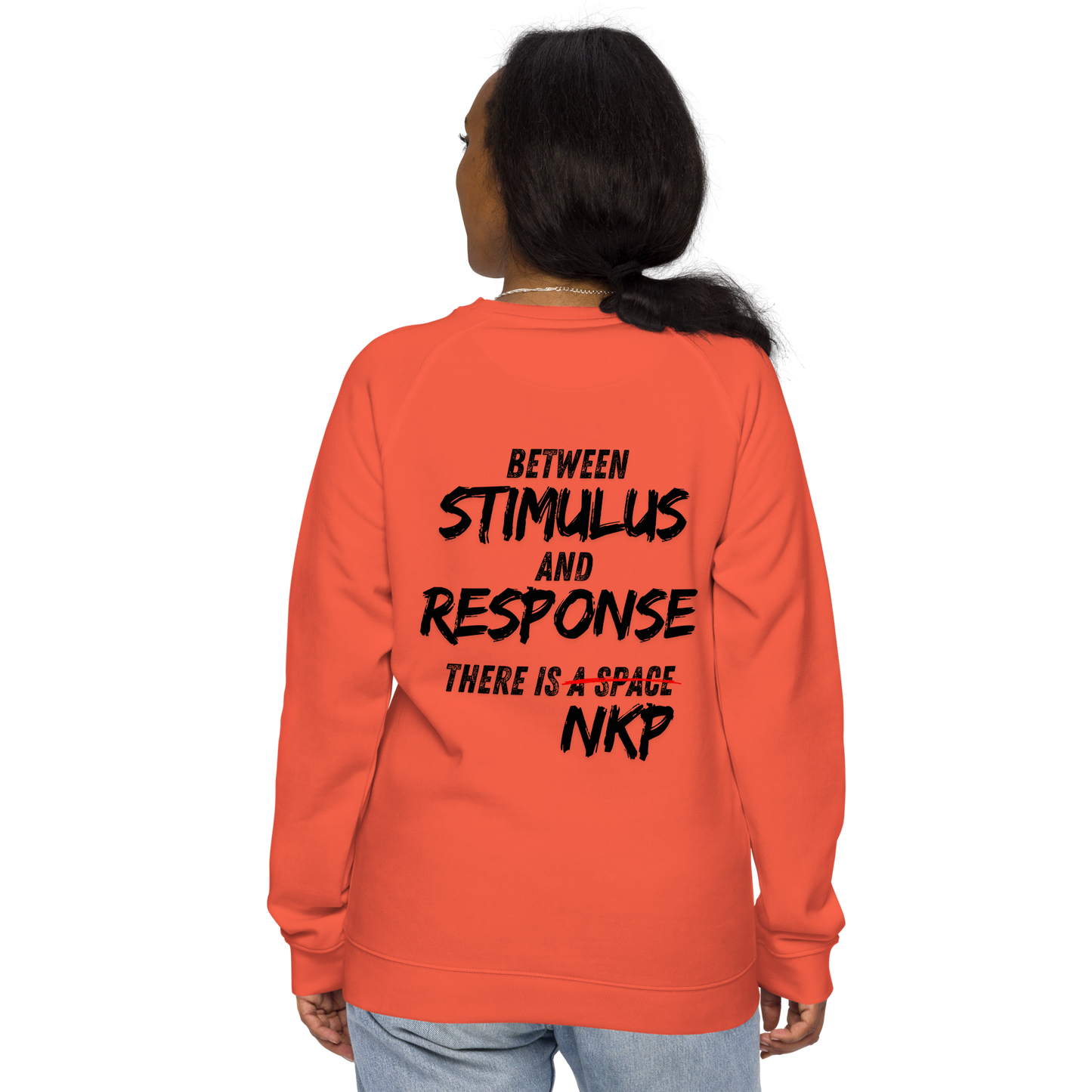 Unisex organic raglan sweatshirt - Stimulus & Response