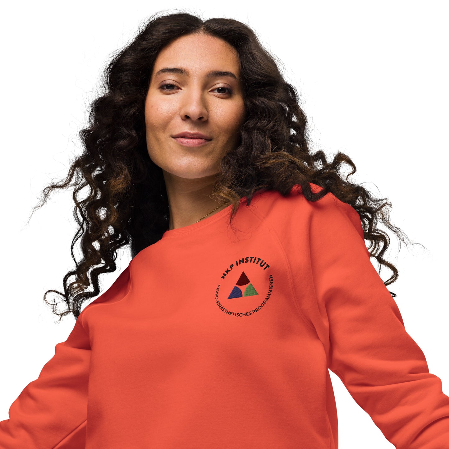 Unisex Bio-Raglan-Pullover - Mayday - mit Bestickung vorne