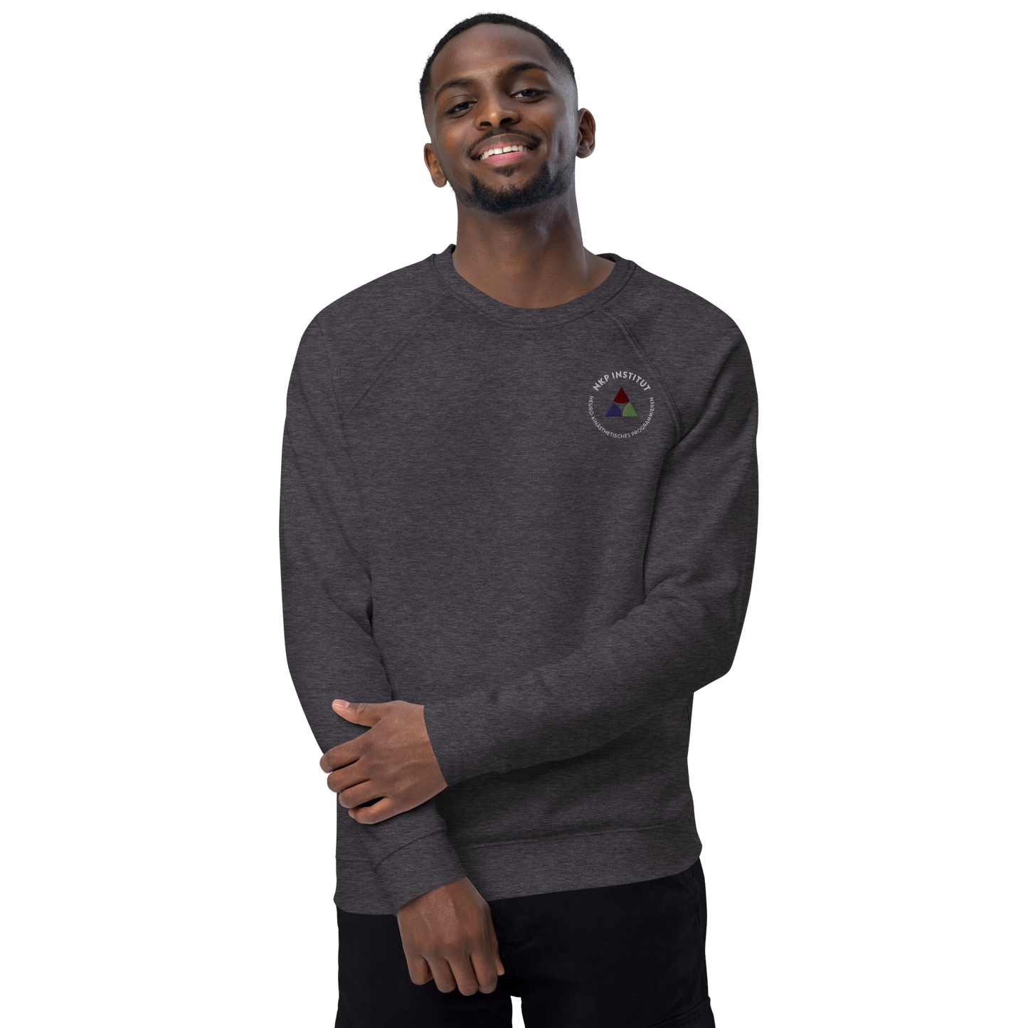 Unisex organic raglan sweatshirt - My body speaks