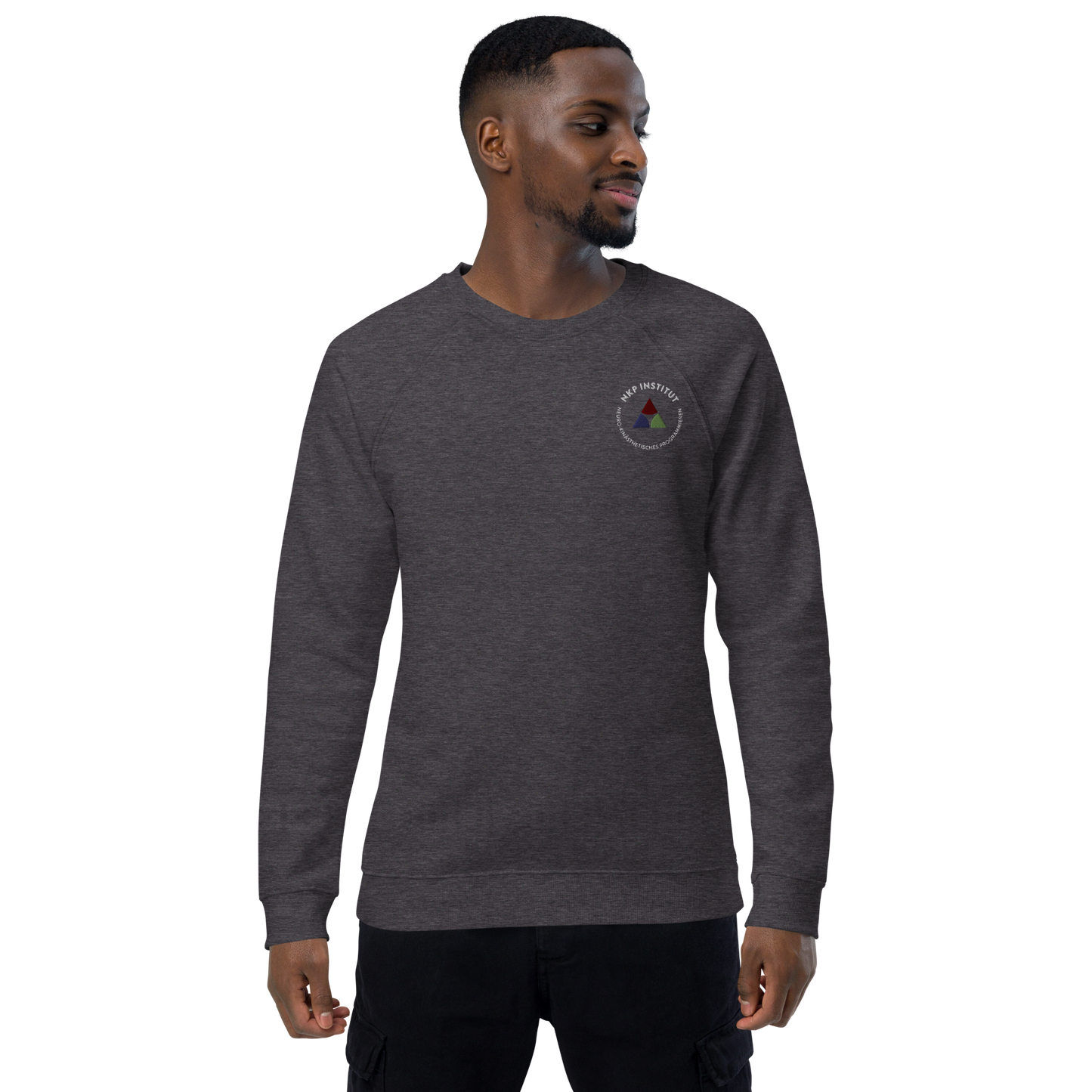 Unisex organic raglan sweatshirt - My body speaks