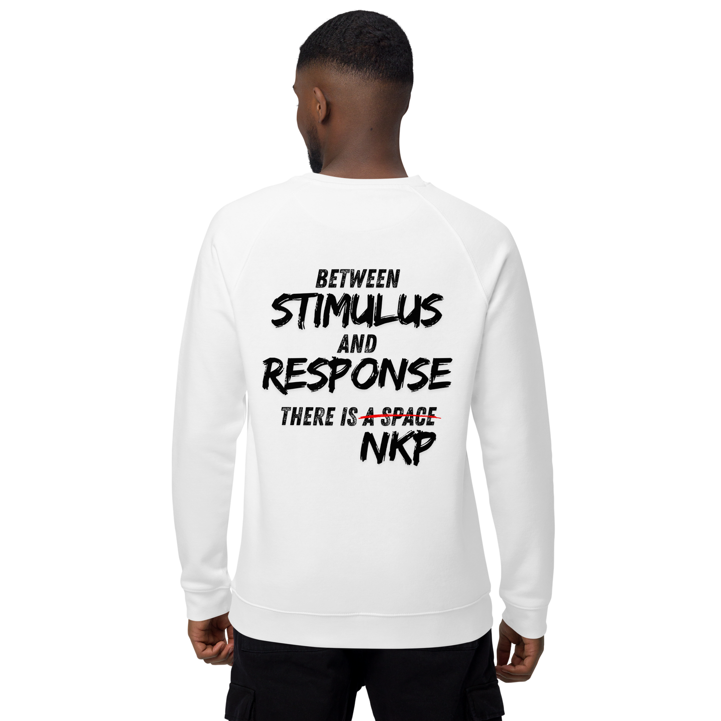 Unisex organic raglan sweatshirt - Stimulus & Response