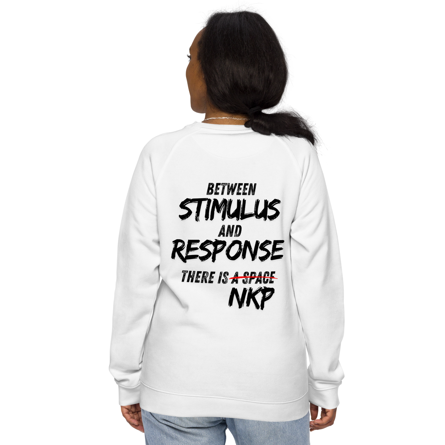 Unisex organic raglan sweatshirt - Stimulus & Response