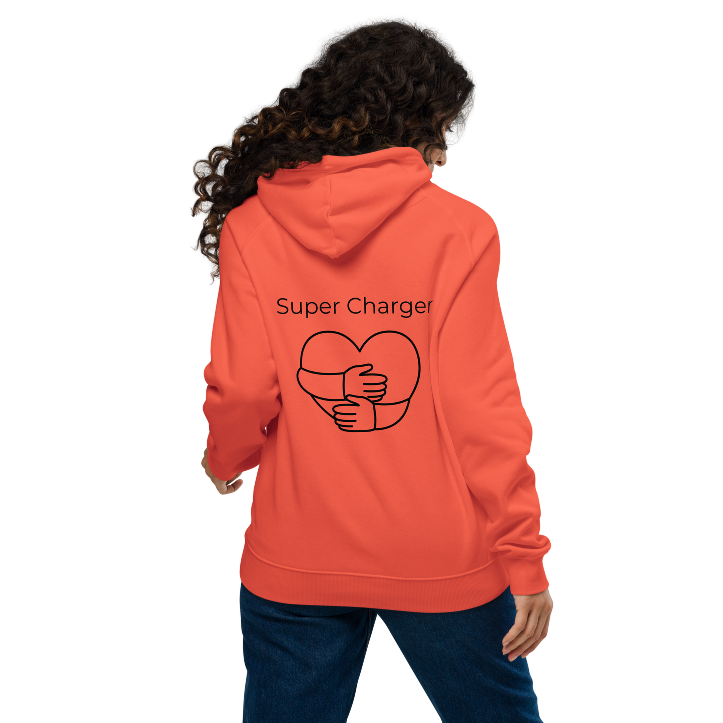 Unisex Bio-Raglan-Hoodie - Supercharger - beidseitig bedruckt