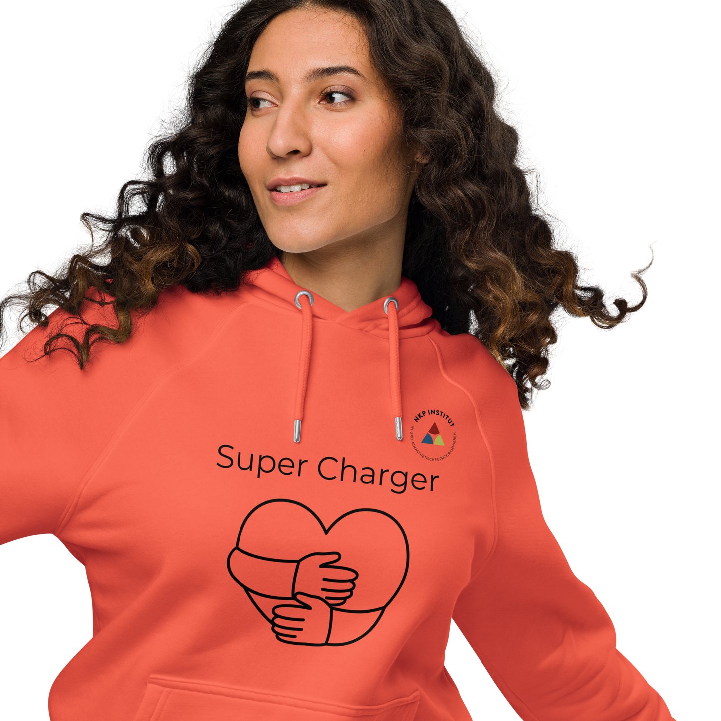 Unisex Bio-Raglan-Hoodie - Supercharger - beidseitig bedruckt