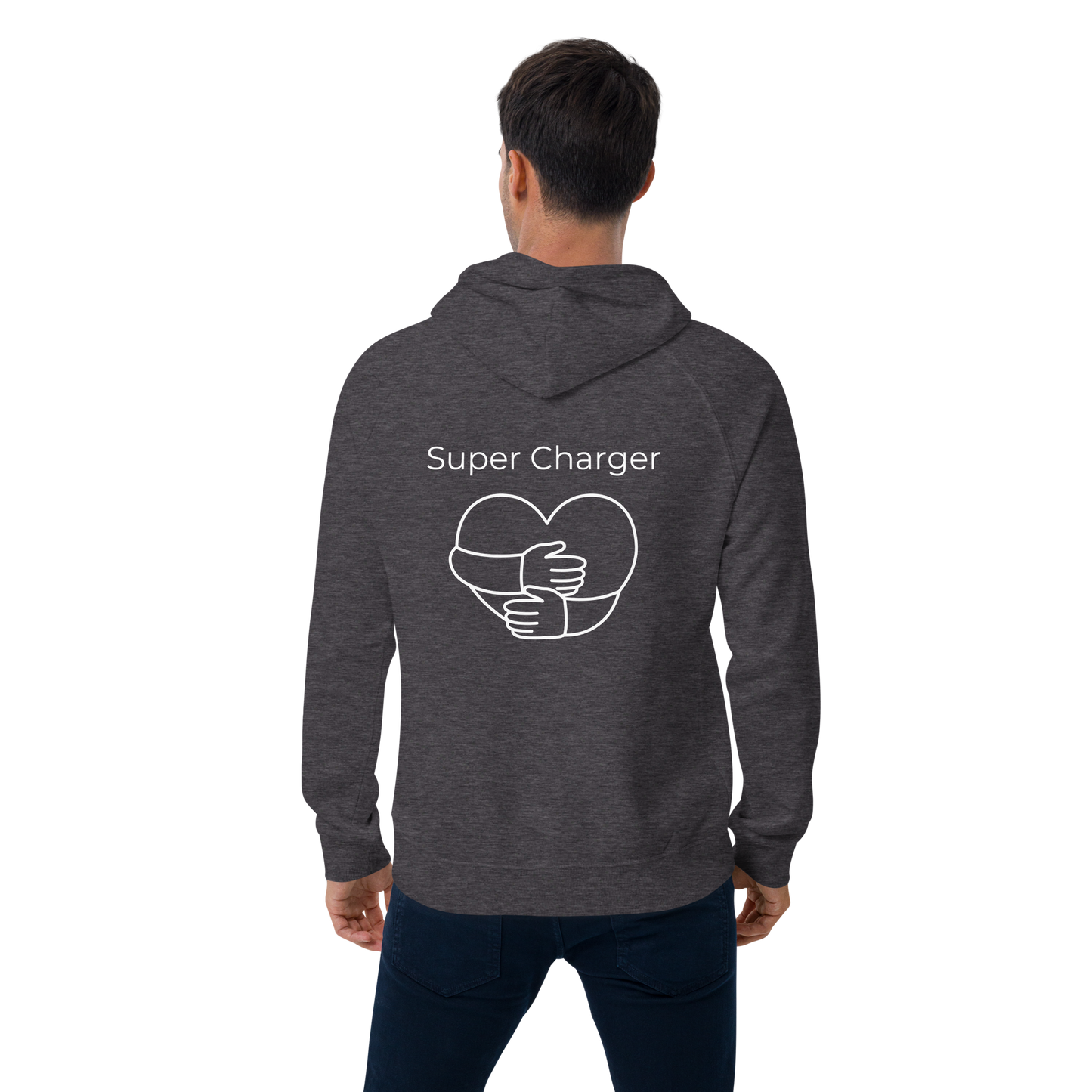 Unisex Bio-Raglan-Hoodie - SuperCharger - beidseitig bedruckt