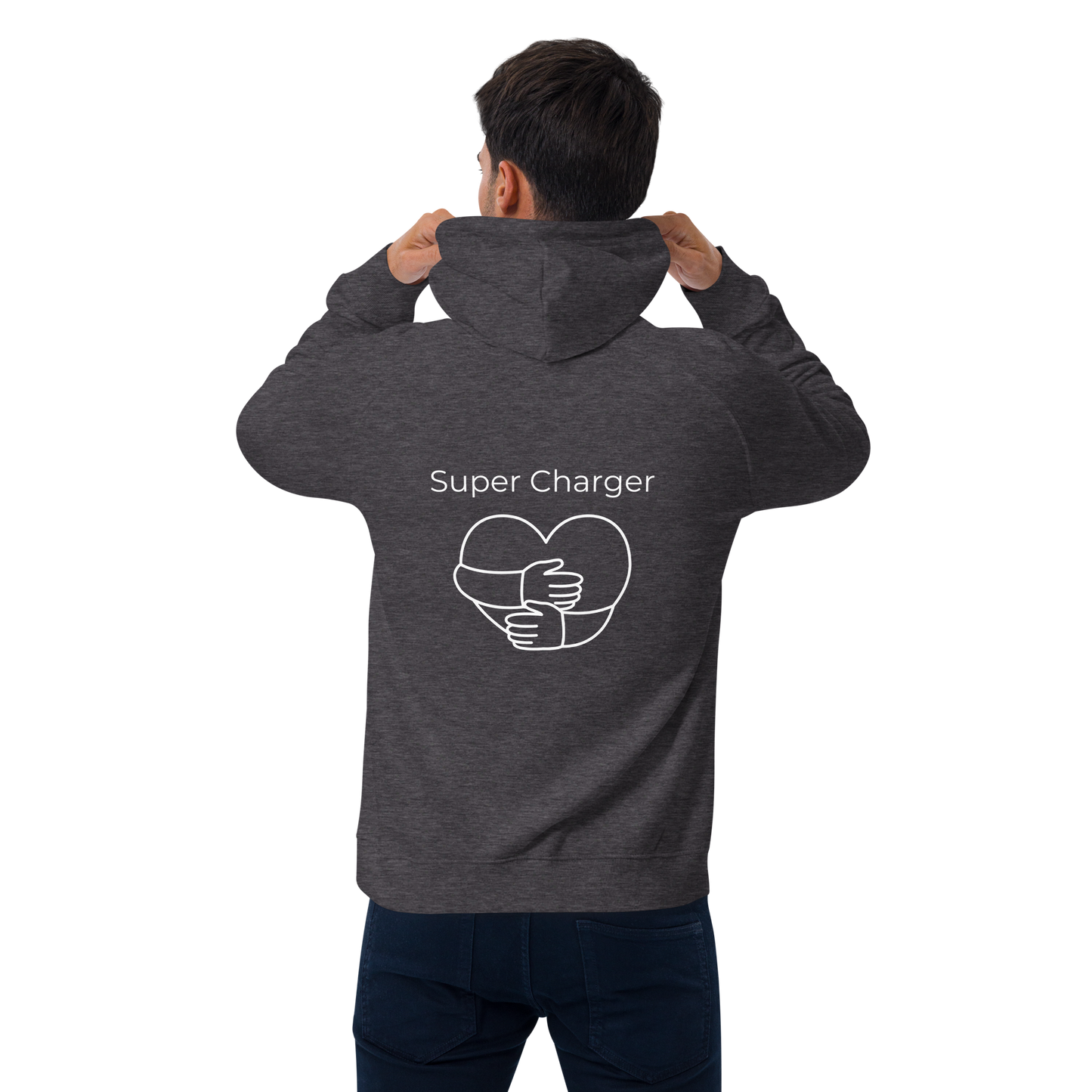 Unisex Bio-Raglan-Hoodie - SuperCharger - beidseitig bedruckt