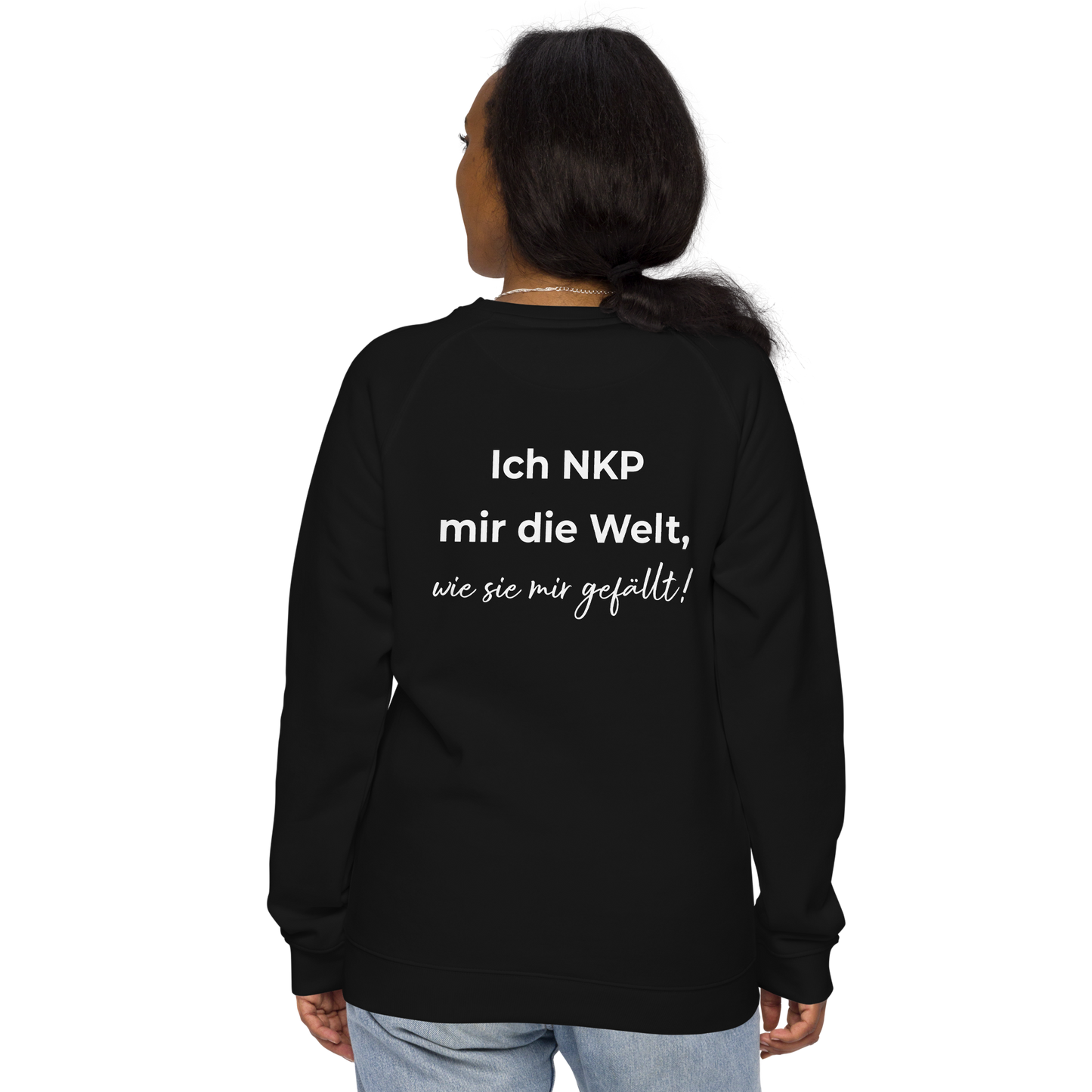 Unisex Bio-Raglan-Pullover - NKP Welt - mit Bestickung vorne