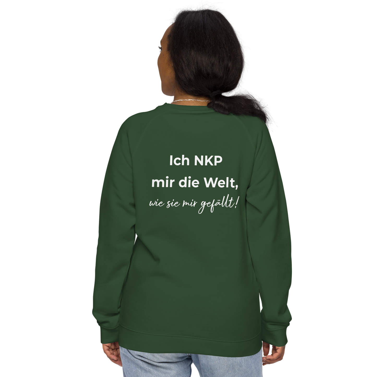 Unisex Bio-Raglan-Pullover - NKP Welt - mit Bestickung vorne