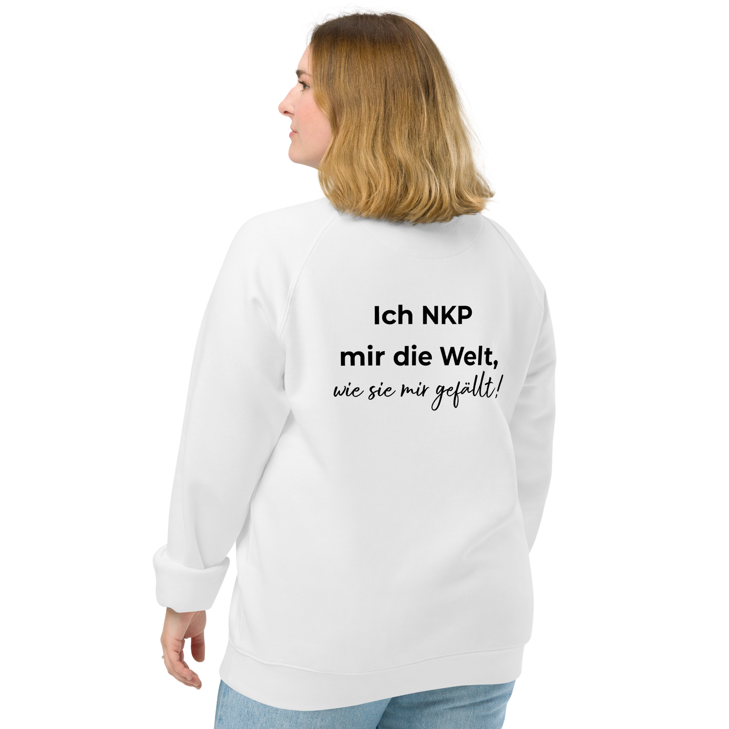 Unisex Bio-Raglan-Pullover - NKP Welt - mit Bestickung vorne