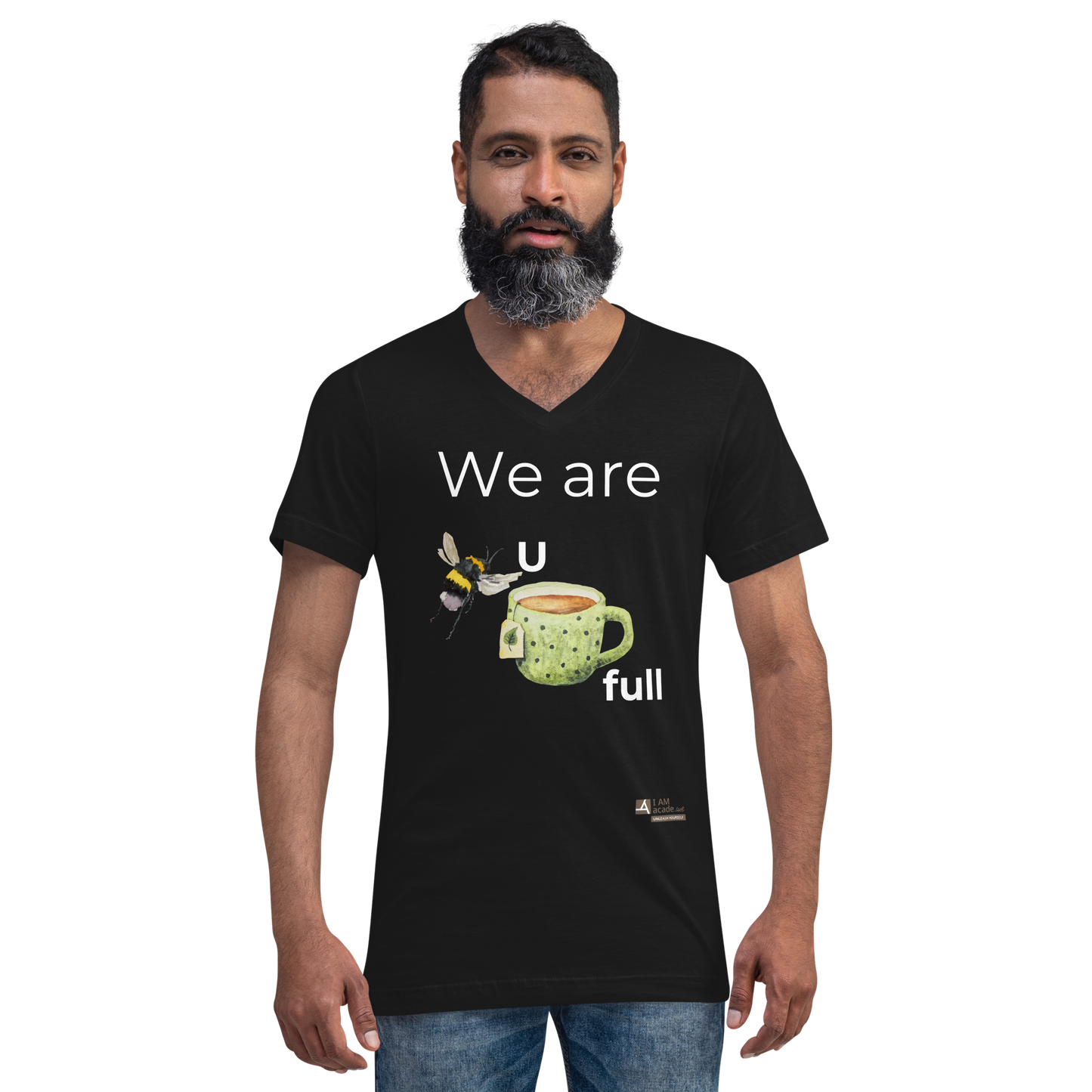 Unisex-T-Shirt mit V-Ausschnitt - We are beautiful