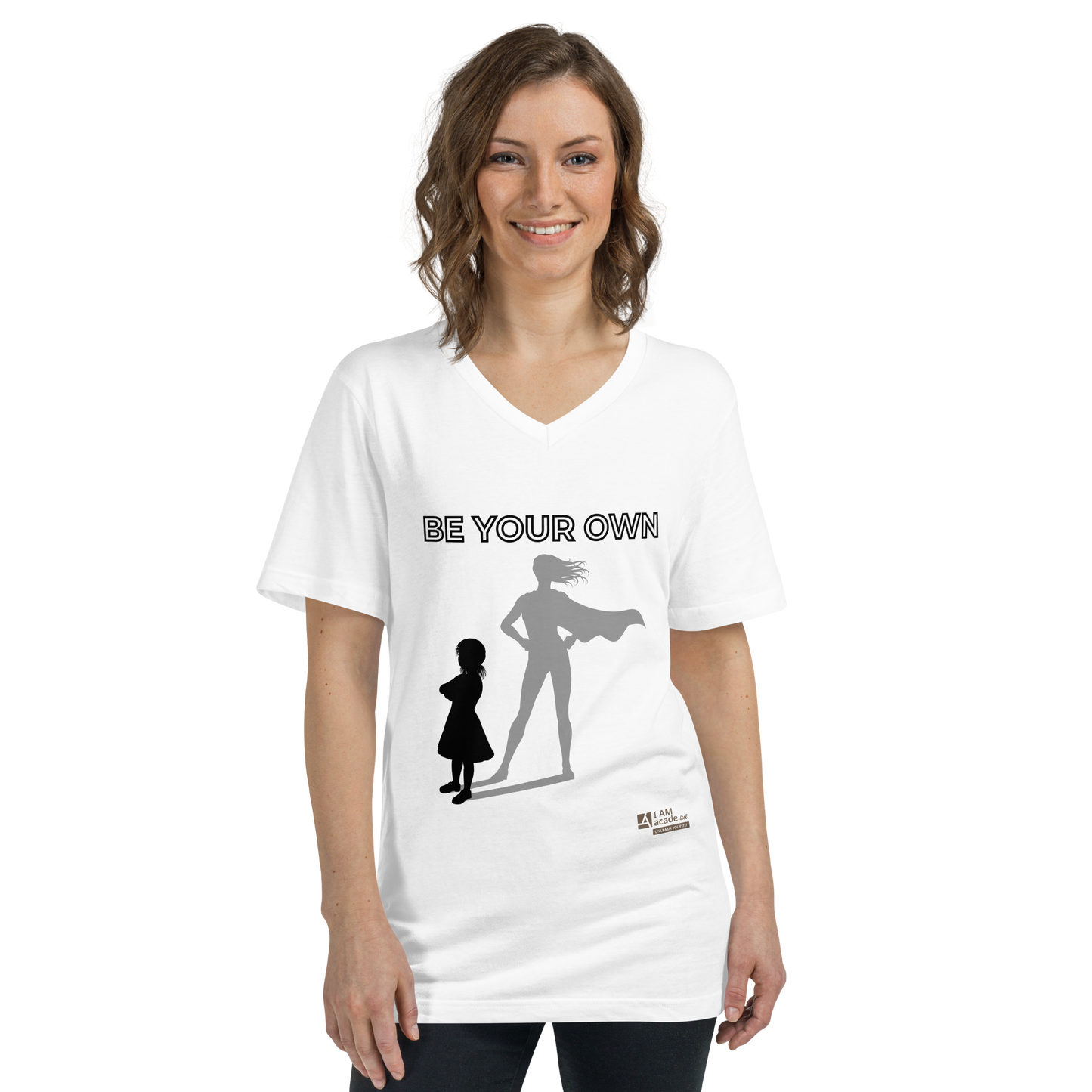 Unisex-T-Shirt mit V-Ausschnitt - Be your hero