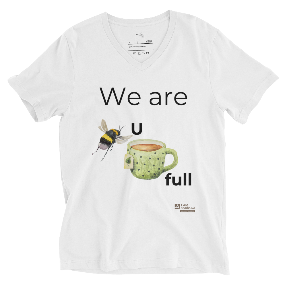 Unisex-T-Shirt mit V-Ausschnitt - We are beautiful